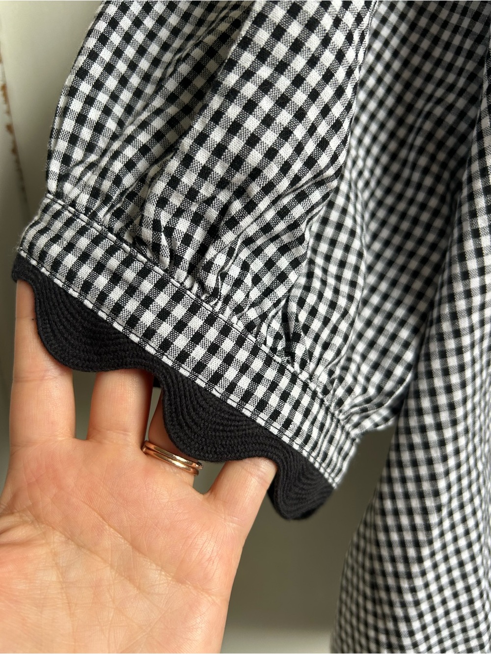 Black Gingham Ric Rac Tully Top - Picture 5 of 5